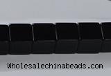 CAB836 15.5 inches 12*12mm cube black agate gemstone beads wholesale