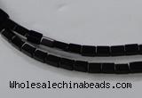 CAB837 15.5 inches 3*5mm cuboid black agate gemstone beads wholesale