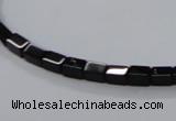 CAB838 15.5 inches 4*6mm cuboid black agate gemstone beads wholesale