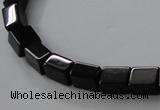 CAB840 15.5 inches 5*7*8mm cuboid black agate gemstone beads wholesale