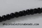 CAB844 15.5 inches 5*8mm rondelle black agate gemstone beads wholesale