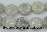 CAB915 15.5 inches 15mm flat round natural crazy agate beads wholesale