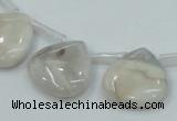 CAB924 20*20mm top-drilled teardrop natural crazy agate beads wholesale