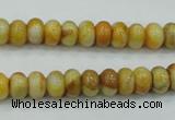 CAB933 15.5 inches 5*8mm rondelle yellow crazy lace agate beads