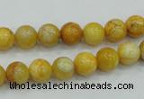 CAB934 15.5 inches 8mm round yellow crazy lace agate beads wholesale