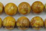 CAB937 15.5 inches 16mm round yellow crazy lace agate beads wholesale