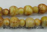 CAB938 15.5 inches 13*18mm calabash yellow crazy lace agate beads