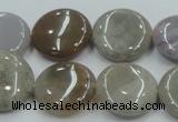 CAB955 15.5 inches 20mm flat round ocean agate gemstone beads