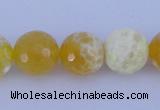 CAB966 15.5 inches 6mm faceted round fire crackle agate beads