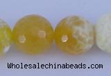 CAB969 15.5 inches 12mm faceted round fire crackle agate beads