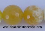 CAB971 15.5 inches 16mm faceted round fire crackle agate beads