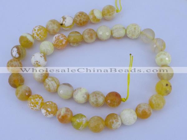 CAB971 15.5 inches 16mm faceted round fire crackle agate beads