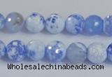 CAB972 15.5 inches 6mm faceted round fire crackle agate beads