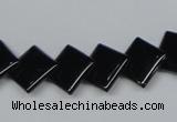 CAB984 15.5 inches 12*12mm rhombic black agate gemstone beads wholesale