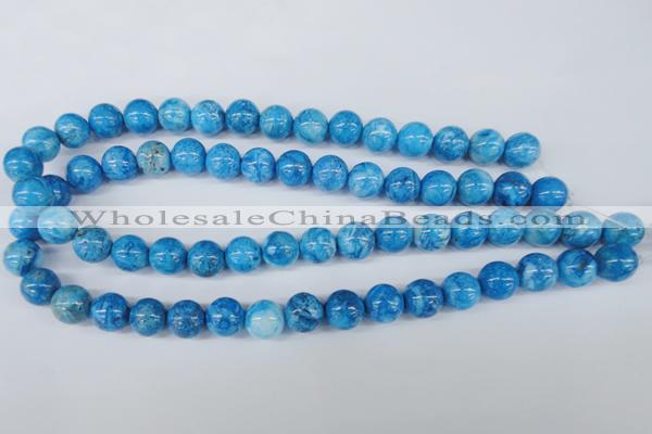 CAB999 15.5 inches 12mm round blue crazy lace agate beads