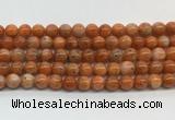 CABS06 15 inches 6mm round orange calcite gemstone beads wholesale