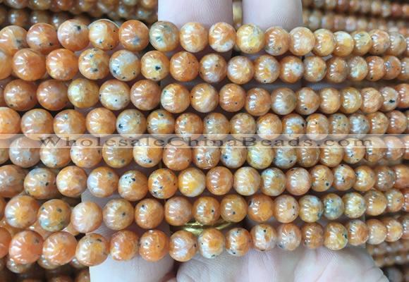 CABS20 15 inches 6mm round orange calcite gemstone beads wholesale