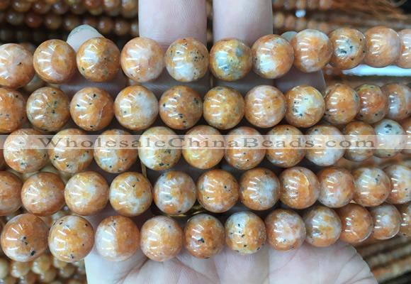 CABS22 15 inches 10mm round orange calcite gemstone beads wholesale