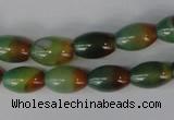 CAG1007 15.5 inches 8*12mm rice rainbow agate beads wholesale