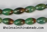 CAG1008 15.5 inches 8*12mm rice rainbow agate beads wholesale