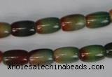 CAG1010 15.5 inches 8*12mm drum rainbow agate beads wholesale