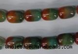 CAG1012 15.5 inches 8*12mm drum rainbow agate beads wholesale