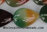 CAG1030 15.5 inches 22*30mm flat teardrop rainbow agate beads