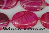 CAG1187 15.5 inches 22*30mm oval line agate gemstone beads