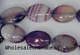 CAG1206 15.5 inches 12*16mm oval line agate gemstone beads