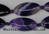 CAG1252 15.5 inches 15*30mm marquise line agate gemstone beads