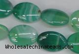 CAG1265 15.5 inches 13*18mm oval line agate gemstone beads