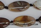 CAG1320 15.5 inches 15*30mm marquise line agate gemstone beads