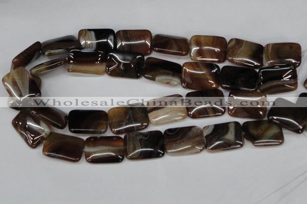 CAG1325 15.5 inches 18*25mm rectangle line agate gemstone beads