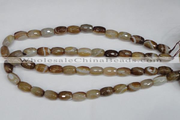 CAG1340 15.5 inches 10*15mm faceted rice line agate gemstone beads