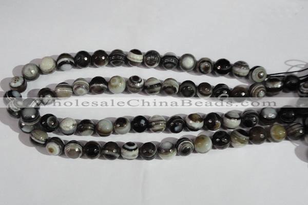 CAG1405 15.5 inches 12mm faceted round line agate gemstone beads