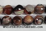 CAG1415 15.5 inches 12mm faceted round line agate gemstone beads