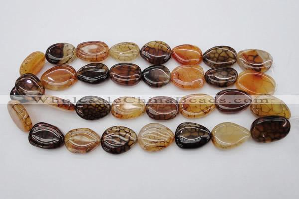 CAG1459 15.5 inches 18*25mm freeform dragon veins agate beads