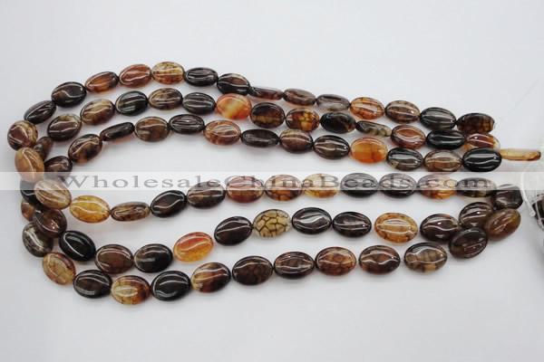 CAG1463 15.5 inches 10*14mm oval dragon veins agate beads