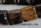 CAG1474 15.5 inches 20*20mm square dragon veins agate beads