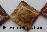 CAG1488 15.5 inches 30*30mm diamond dragon veins agate beads