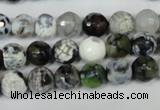 CAG1508 15.5 inches 8mm faceted round fire crackle agate beads