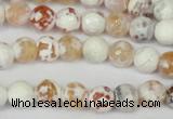 CAG1511 15.5 inches 8mm faceted round fire crackle agate beads