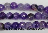 CAG1512 15.5 inches 8mm faceted round fire crackle agate beads