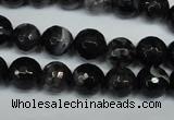 CAG1524 15.5 inches 10mm faceted round fire crackle agate beads