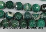 CAG1527 15.5 inches 10mm faceted round fire crackle agate beads