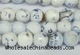 CAG1530 15.5 inches 10mm faceted round fire crackle agate beads