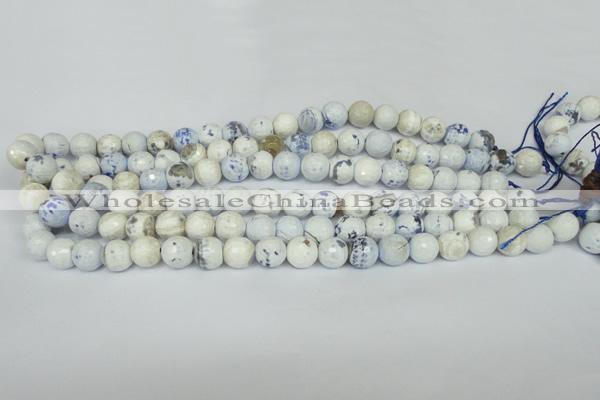 CAG1530 15.5 inches 10mm faceted round fire crackle agate beads