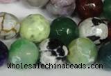 CAG1550 15.5 inches 14mm faceted round fire crackle agate beads