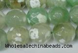 CAG1552 15.5 inches 14mm faceted round fire crackle agate beads