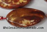 CAG1591 15.5 inches 22*38mm twisted oval fire crackle agate beads